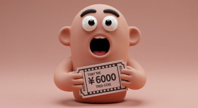 CGV 영화 6천원 할인, 이건 못 참지! 롯데시네마, 메가박스 총정리 10 동그란 눈을 하고 입을 크게 벌린 클레이 캐릭터가 '6000원'이라고 쓰인 영화 티켓을 들고 놀라고 있다.