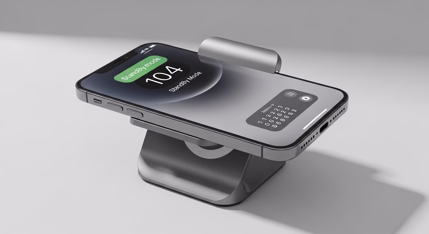 iOS 18 아이폰 미러링 안될 때 해결 방법, 필수 활성화 조건 5가지 총정리 4 아이폰 미러링 활성화를 위해 아이폰을 가로로 충전 및 거치할 수 있는 맥세이프 스탠드 이미지