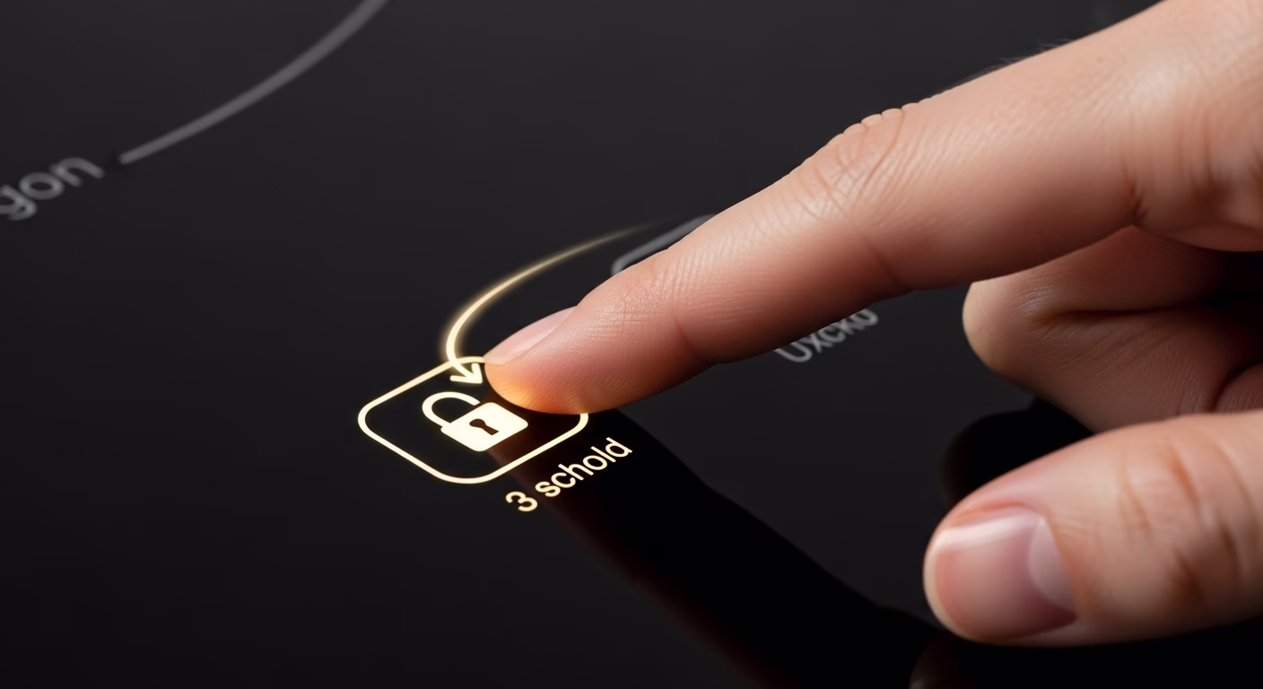 갑자기 인덕션 잠김? 삼성, LG, SK매직 모델별 잠금 해제 방법 총정리 5 한 손가락이 인덕션의 자물쇠 모양 버튼을 3초간 길게 눌러 잠금을 해제하는 모습을 담은 사진.