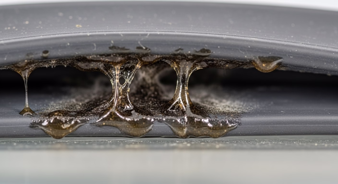 지긋지긋한 냉장고 냄새 완벽 제거, 원인별 천연 재료 활용 3단계 청소법 3 냉장고 냄새 제거 문제의 근본 원인을 보여주는 클로즈업 이미지